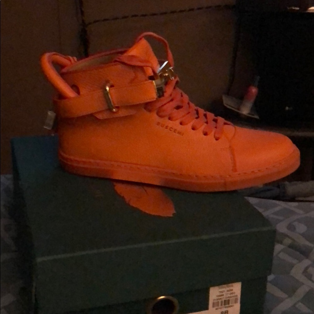 Buscemi orange sneakers